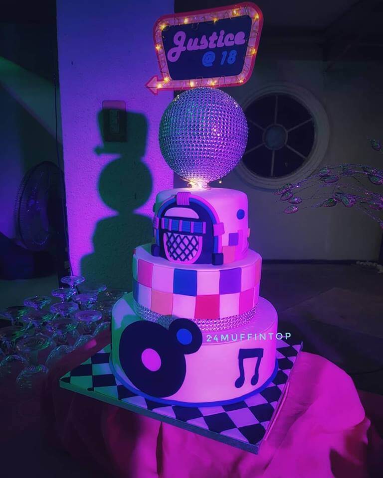 70s cake, disco cake, debut cake, custom cakes, 24 muffin top, cakes manila, cakes cainta