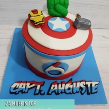 captain america cake, avengers cake, birthday cake, 24 Muffin Top