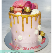 gold drip cake, golden drip cake, macaron, ferrero, flower cake, cainta, cainta rizal, custom cake, customized cake, 24 Muffin Top