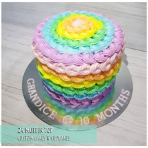 rainbow cake, baby cake, baby girl cake, 24 Muffin Top