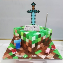 Minecraft Cake for birthday, 24 Muffin Top, custom cakes, customized cake, cainta rizal, cake manila