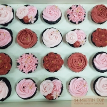 roses cupcakes, 24 muffin top